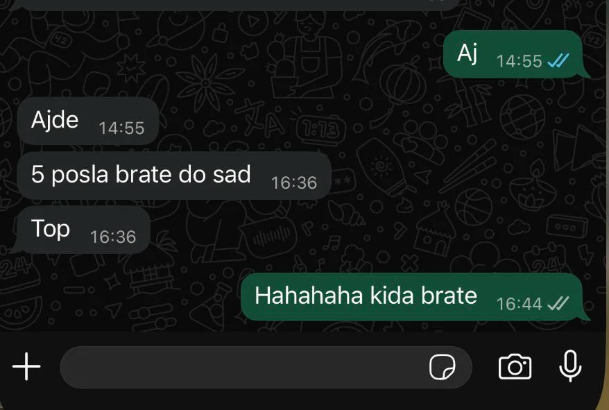 Poruka klijenta, dubinsko pranje automobila
